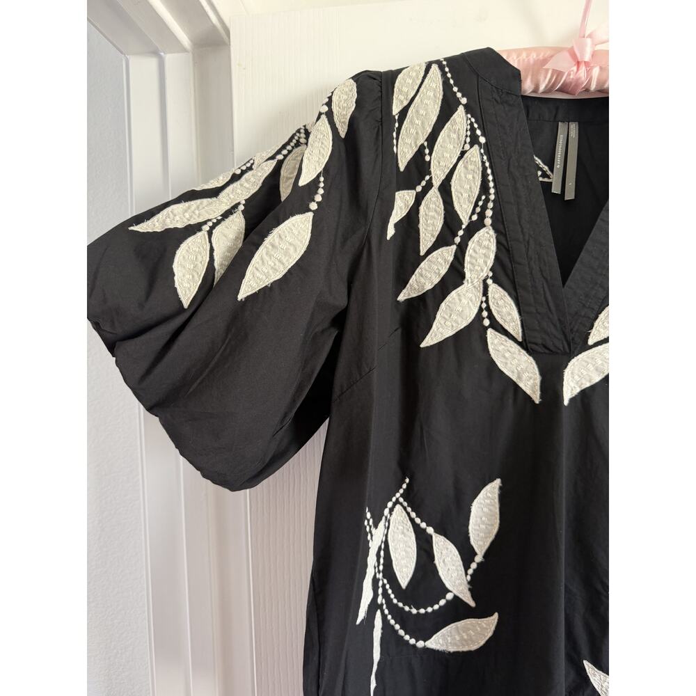 Anthropologie Embroidered Puff Sleeve Blouse Size L - Picture 9 of 15